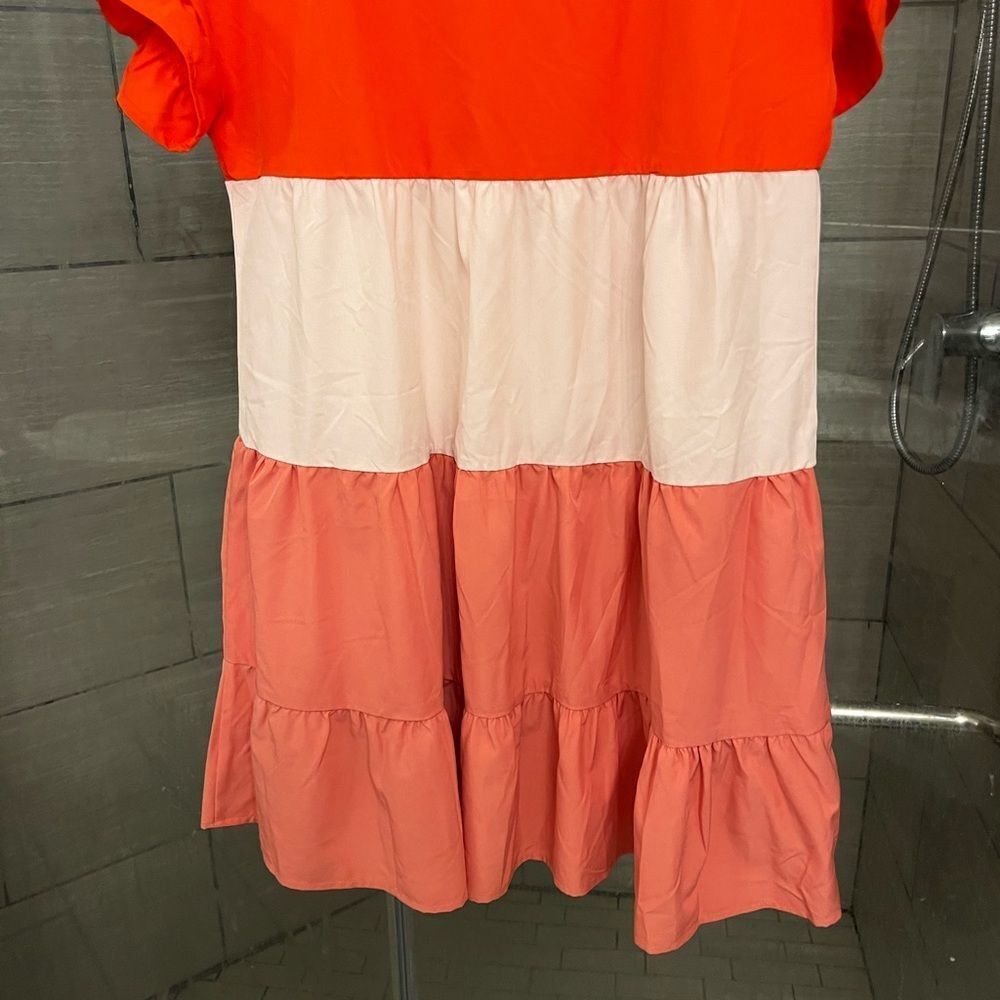 Colorblock Ruffle Sleeve Dress - Picture 4 of 5